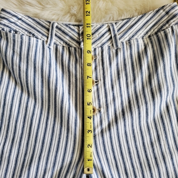 Madewell Emmett Wide Leg Crop Pants in Stripe Button Front Edition Size 29 - Picture 13 of 15